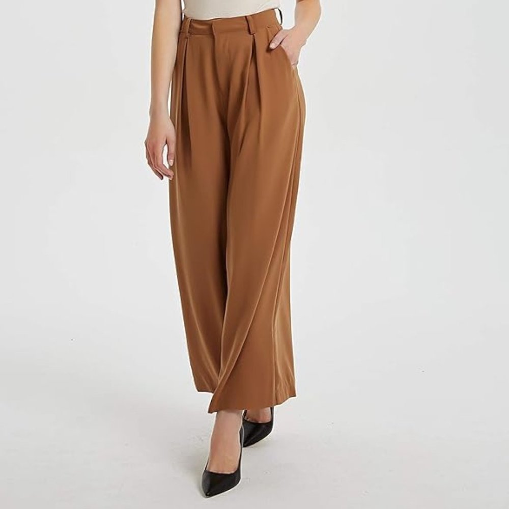 High waist casual wide leg long palazzo pants